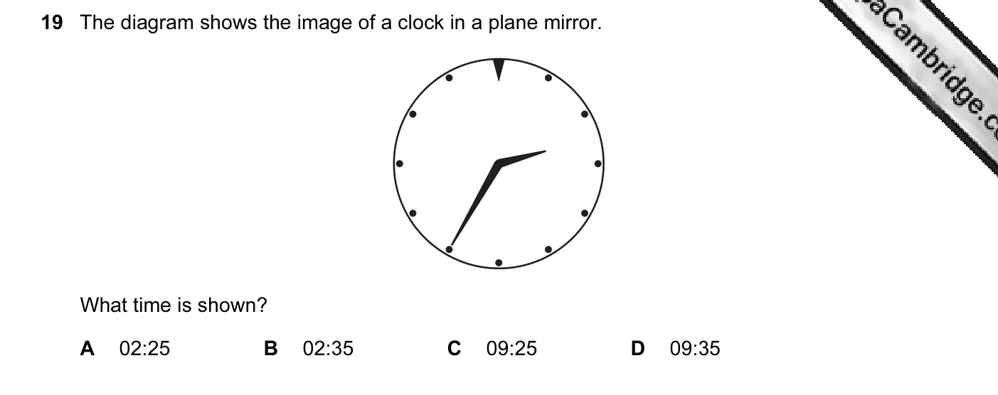 Question 19, November 2011, 0625 Paper 12