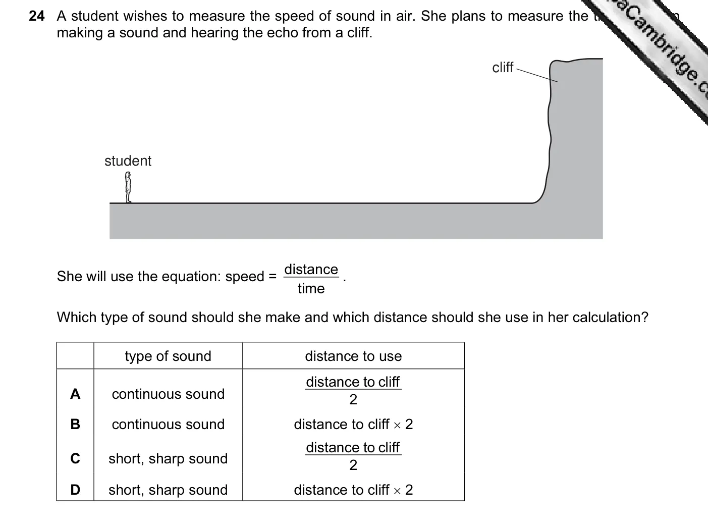 Question 24, November 2011, 0625 Paper 12
