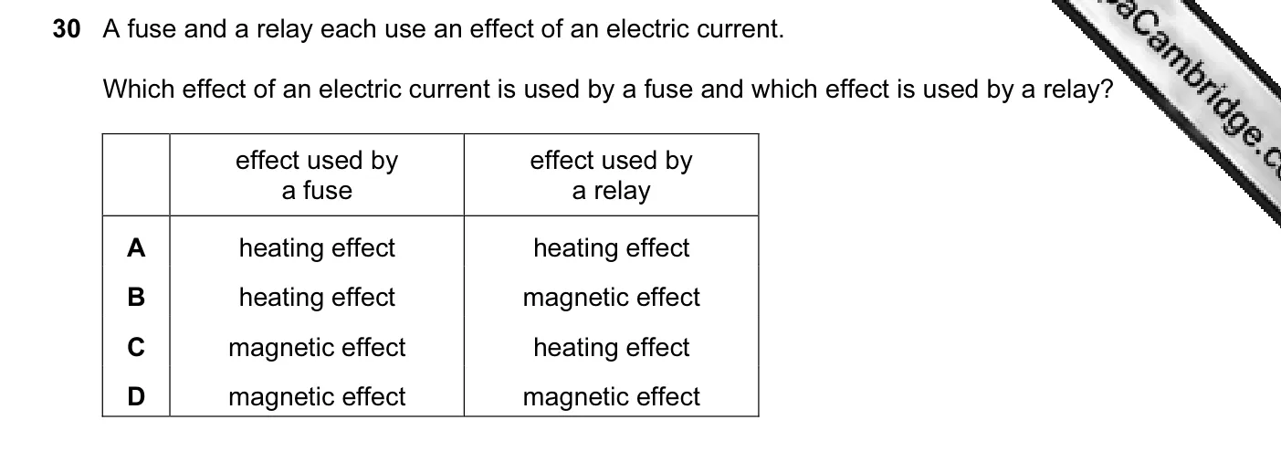 Question 30, November 2011, 0625 Paper 12