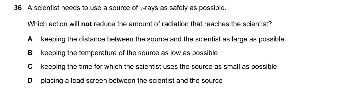 Question 36, November 2011, 0625 Paper 12