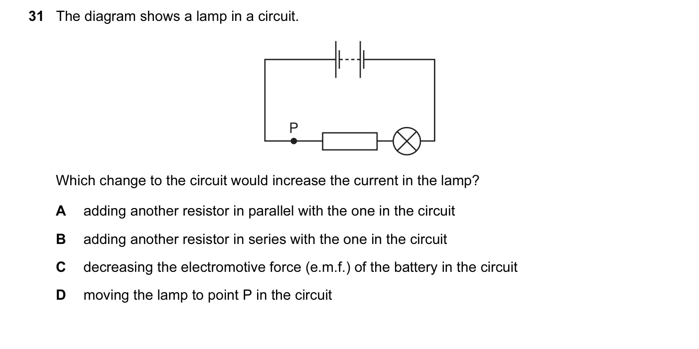Question 31, November 2011, 0625 Paper 13