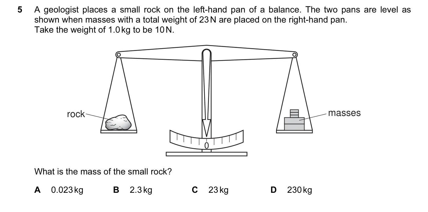 Question 5, June 2012, 0625 Paper 11