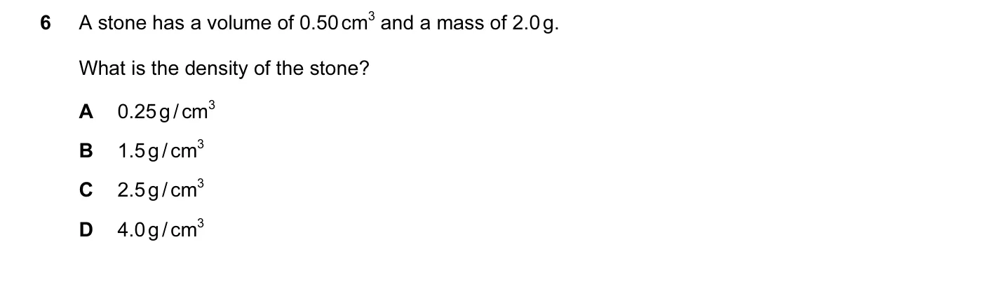 Question 6, June 2012, 0625 Paper 11