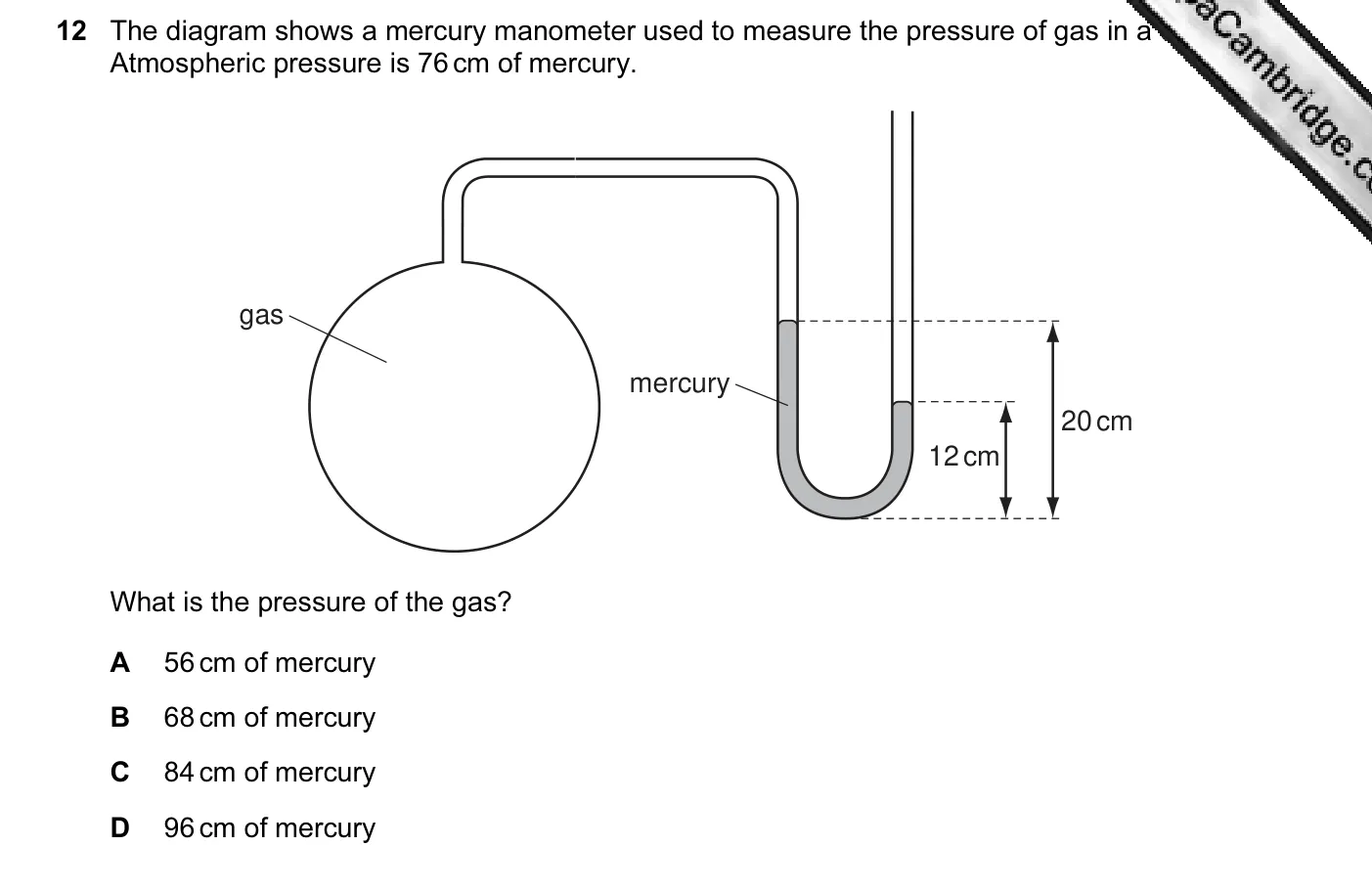 Question 12, June 2012, 0625 Paper 11