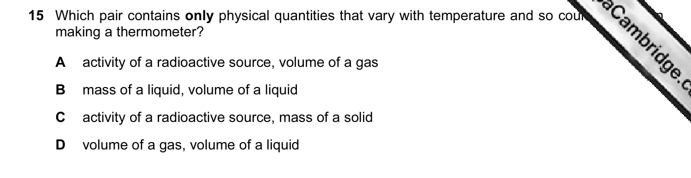 Question 15, June 2012, 0625 Paper 11