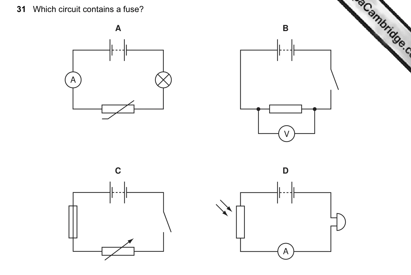 Question 31, June 2012, 0625 Paper 11