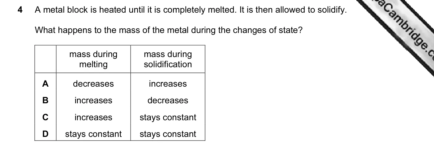 Question 4, June 2012, 0625 Paper 12