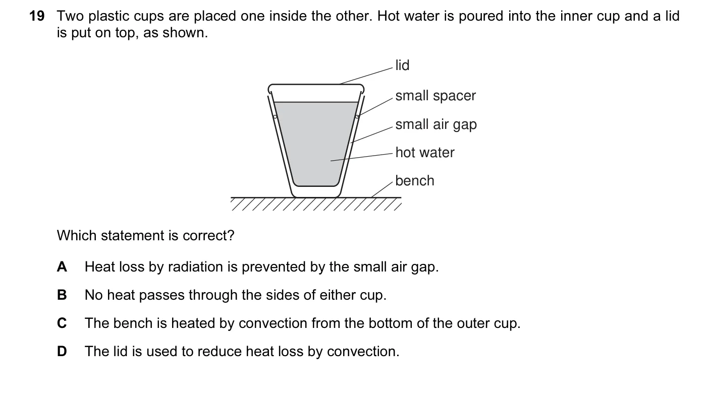 Question 19, June 2012, 0625 Paper 12