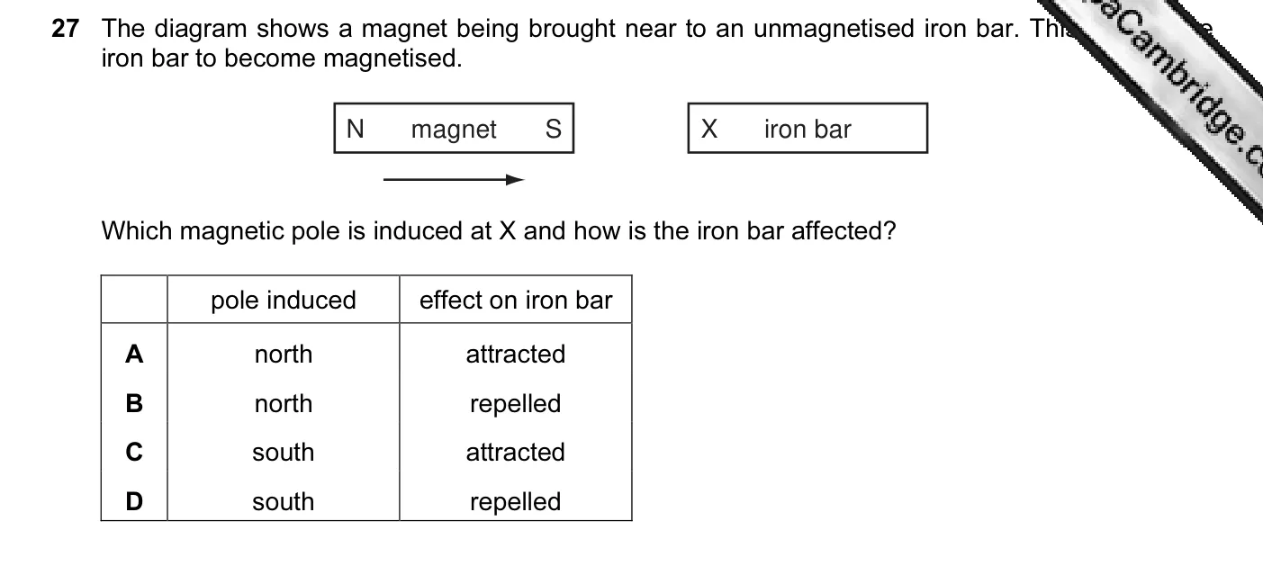 Question 27, June 2012, 0625 Paper 12