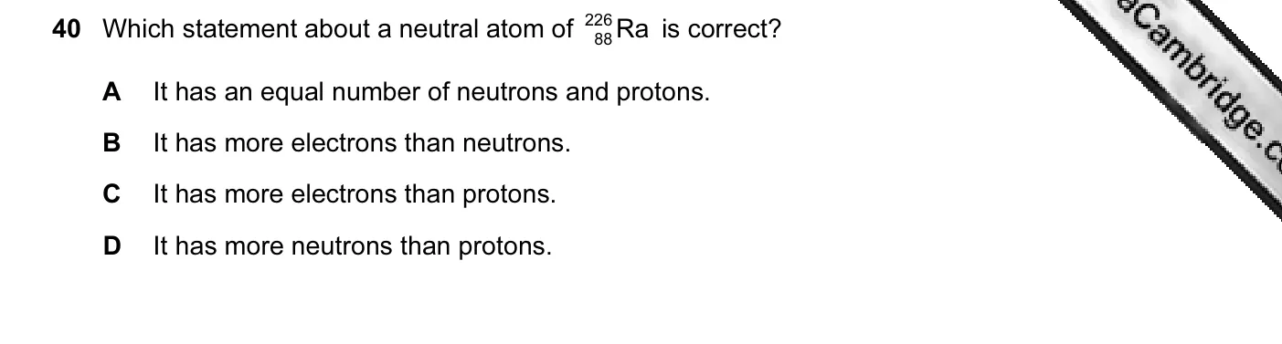 Question 40, June 2012, 0625 Paper 12