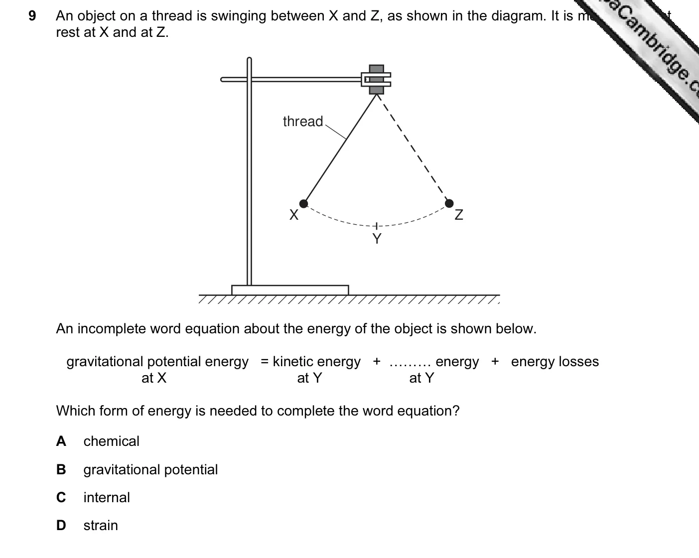 Question 9, June 2012, 0625 Paper 13