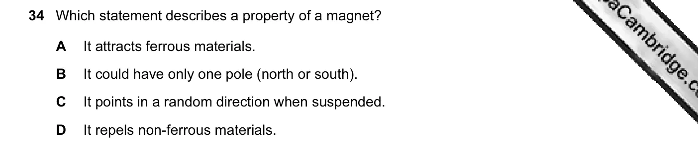 Question 34, June 2012, 0625 Paper 13