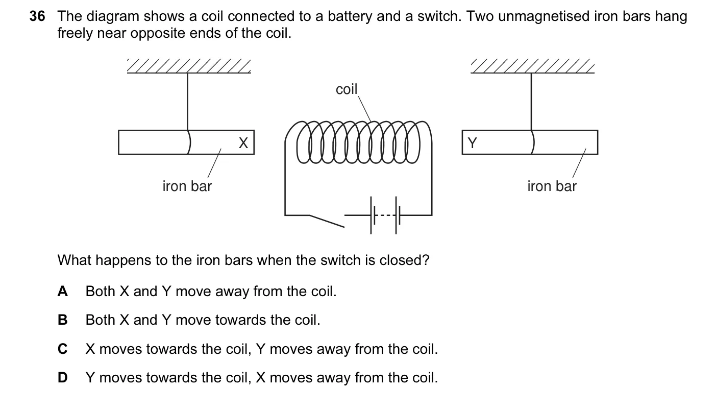 Question 36, June 2012, 0625 Paper 13