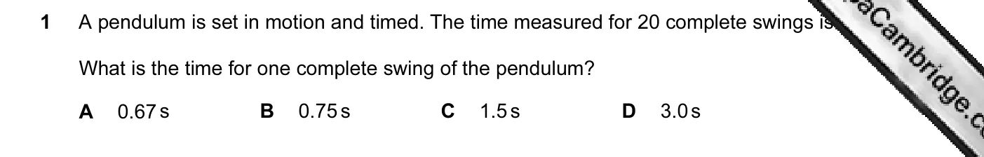 Question 1, November 2012, 0625 Paper 11