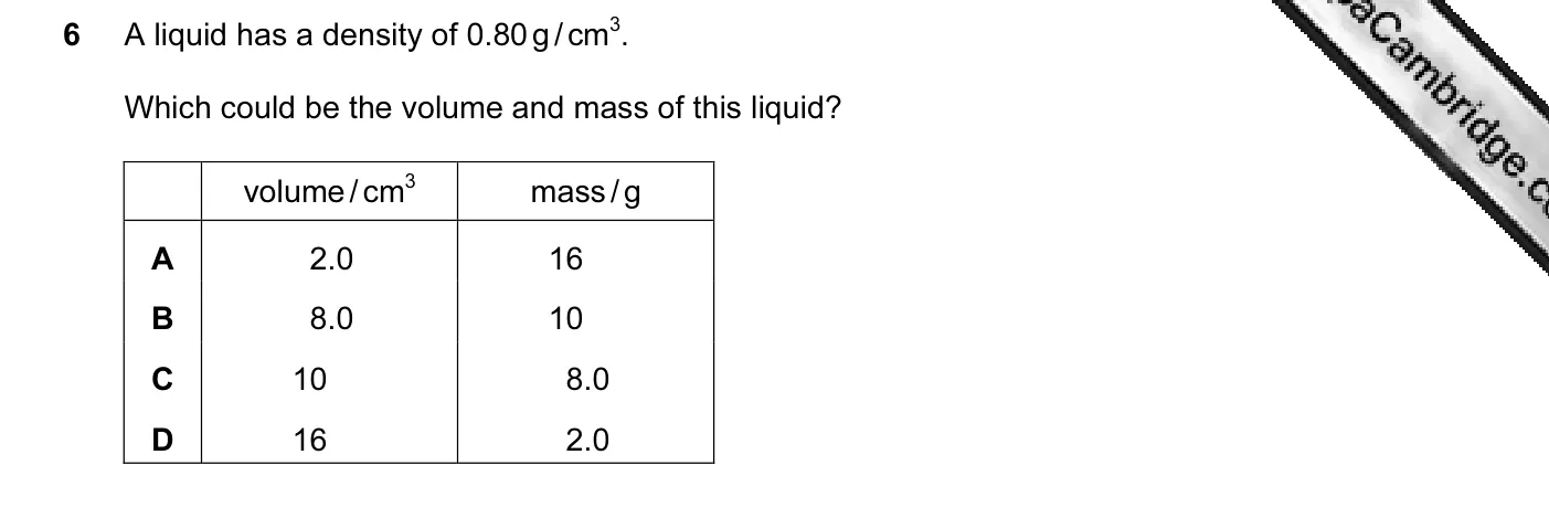 Question 6, November 2012, 0625 Paper 11