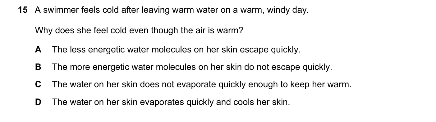 Question 15, November 2012, 0625 Paper 11