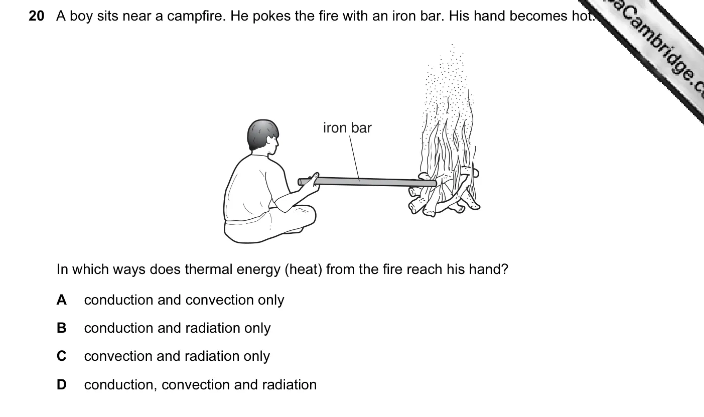 Question 20, November 2012, 0625 Paper 11