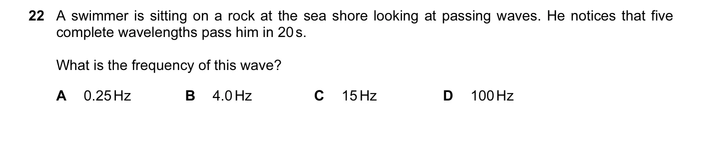 Question 22, November 2012, 0625 Paper 11