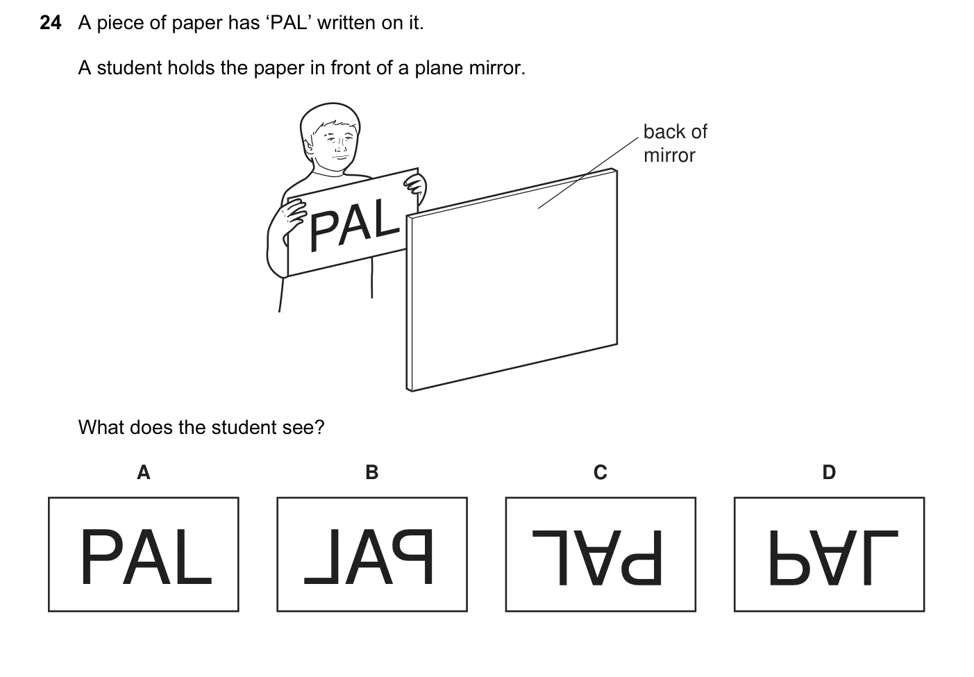 Question 24, November 2012, 0625 Paper 11