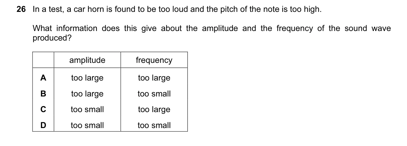 Question 26, November 2012, 0625 Paper 11