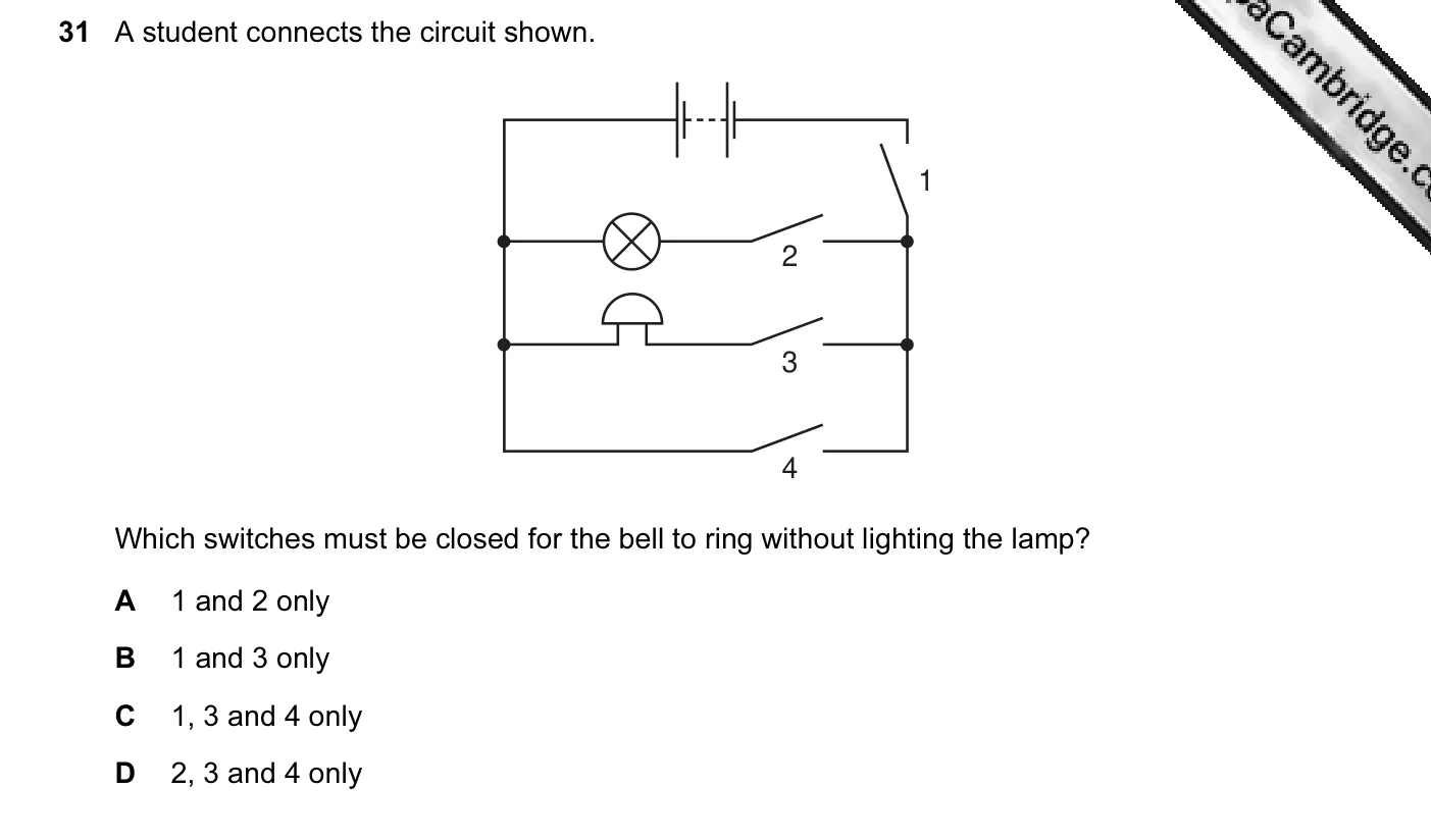 Question 31, November 2012, 0625 Paper 11