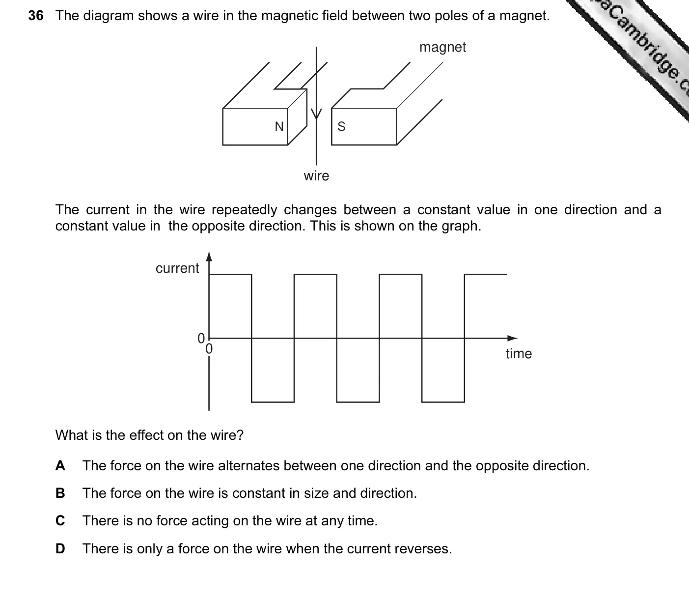 Question 36, November 2012, 0625 Paper 11