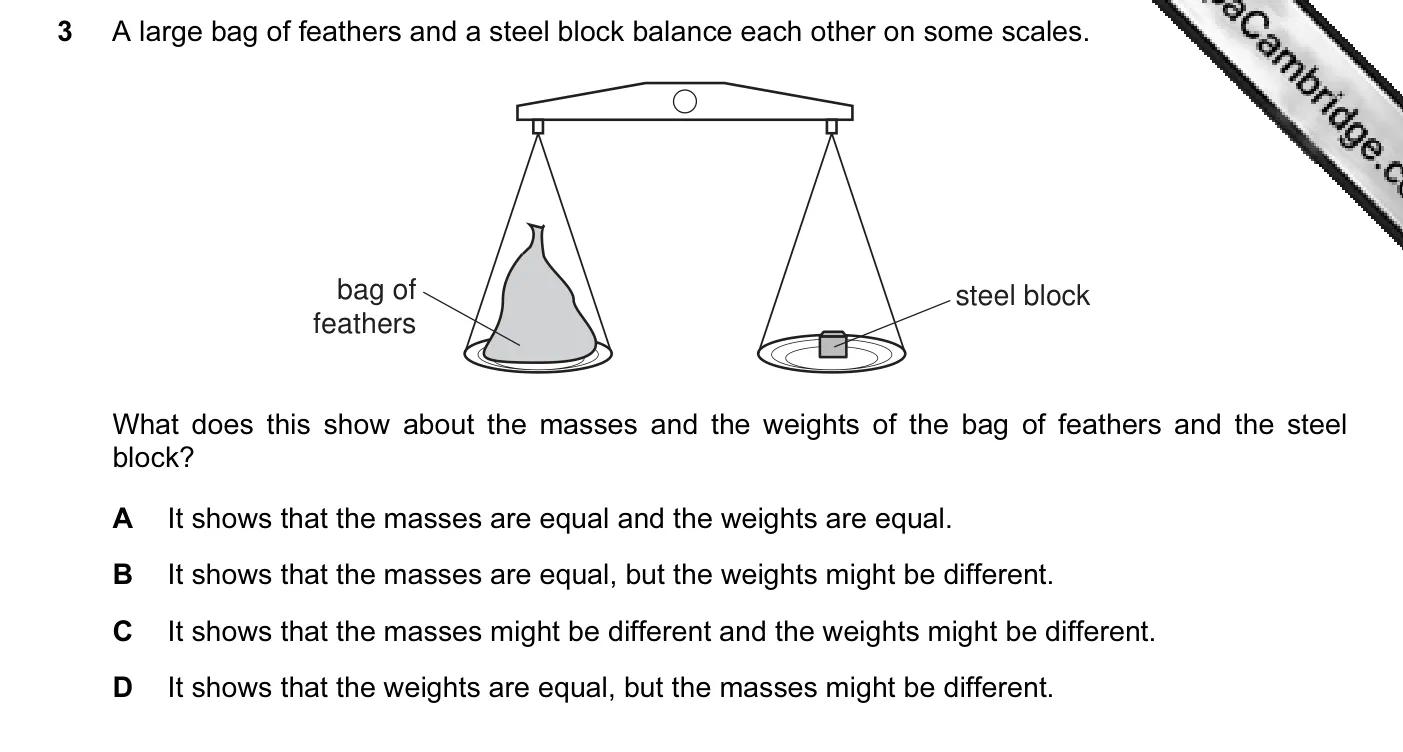 Question 3, November 2012, 0625 Paper 12