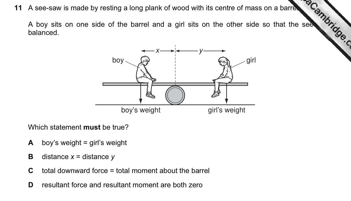 Question 11, November 2012, 0625 Paper 12