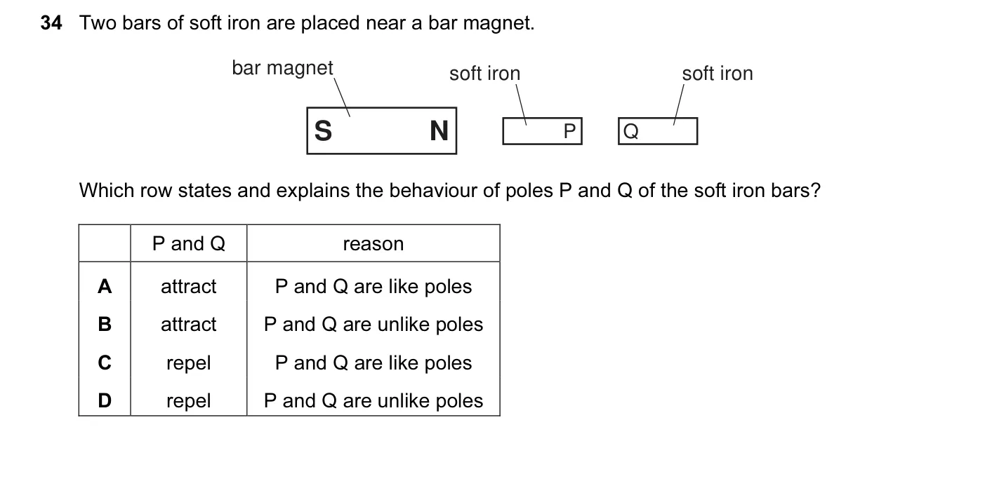 Question 34, November 2012, 0625 Paper 12