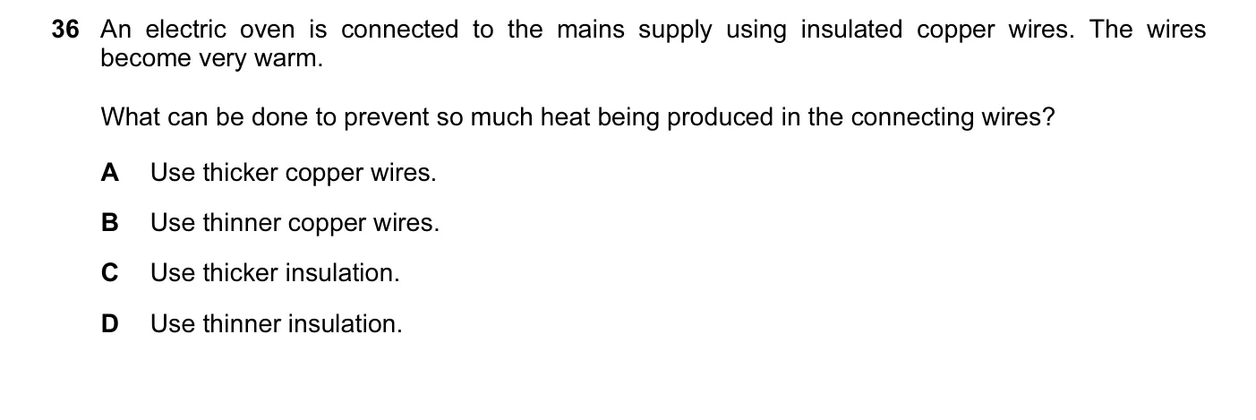 Question 36, November 2012, 0625 Paper 12