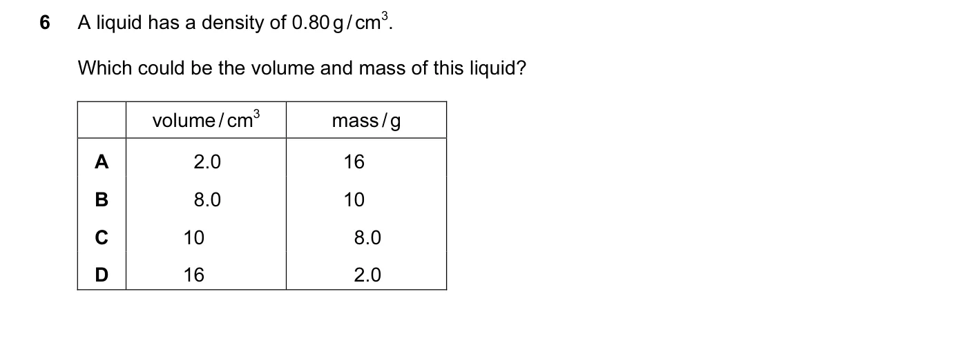 Question 6, November 2012, 0625 Paper 13