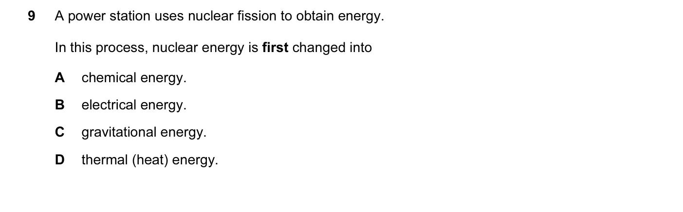 Question 9, November 2012, 0625 Paper 13