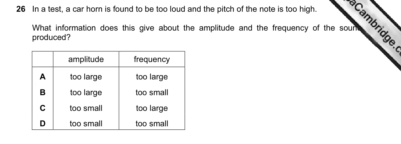 Question 26, November 2012, 0625 Paper 13