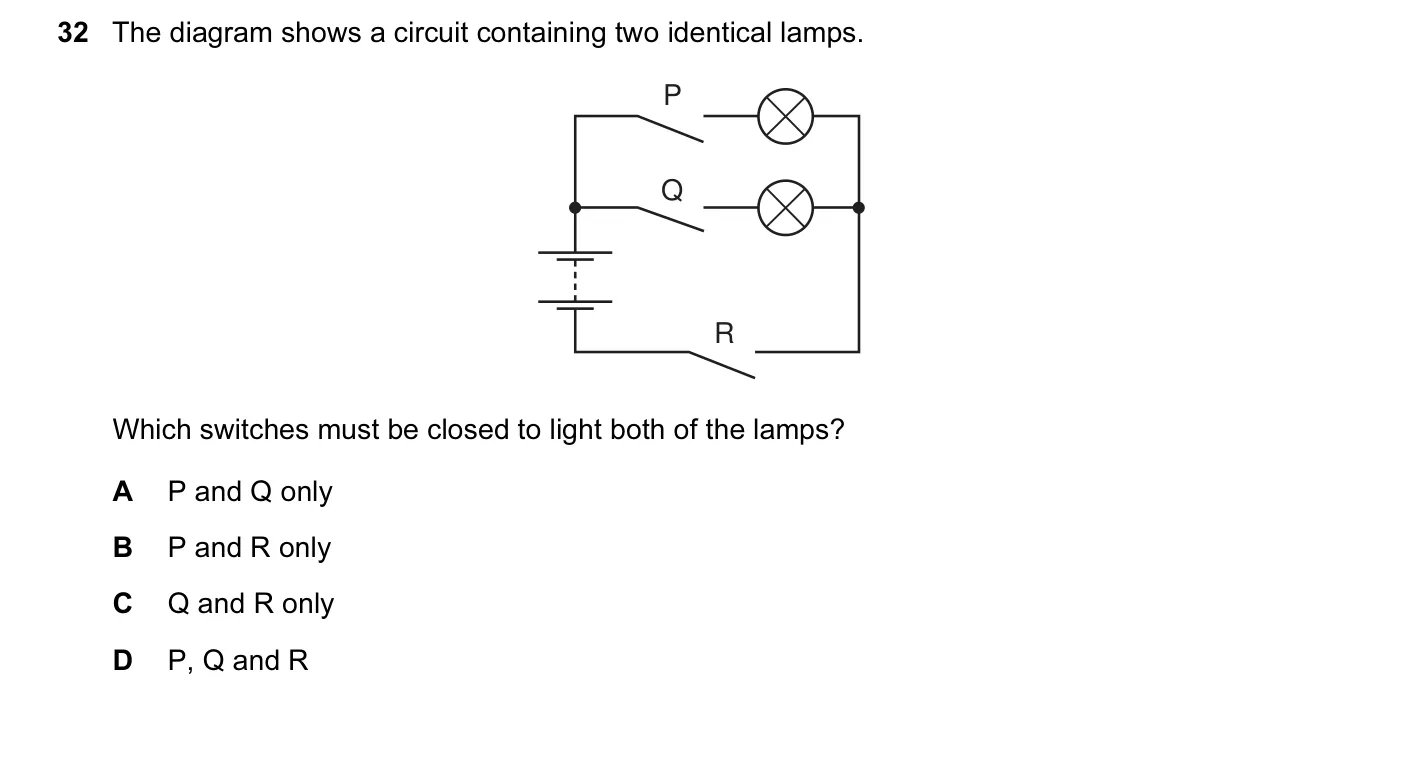 Question 32, November 2012, 0625 Paper 13