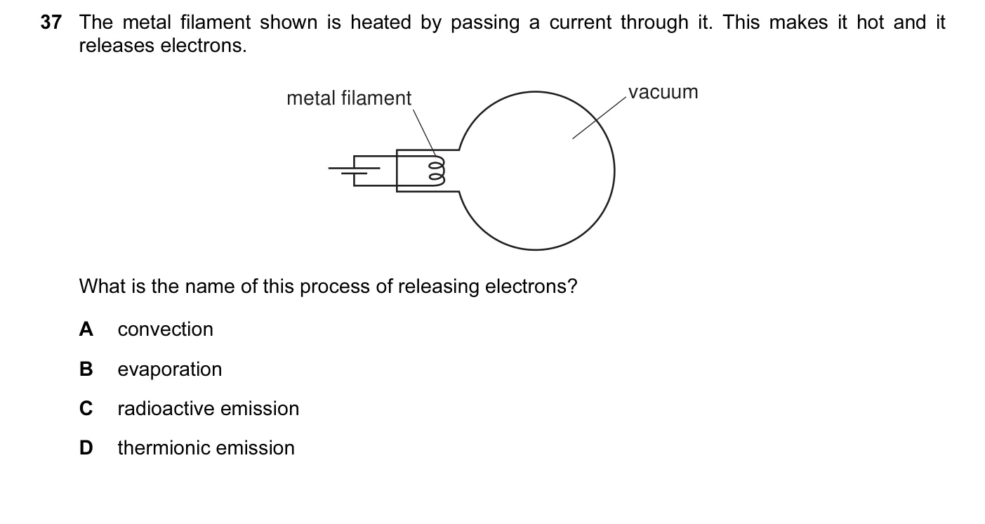 Question 37, November 2012, 0625 Paper 13