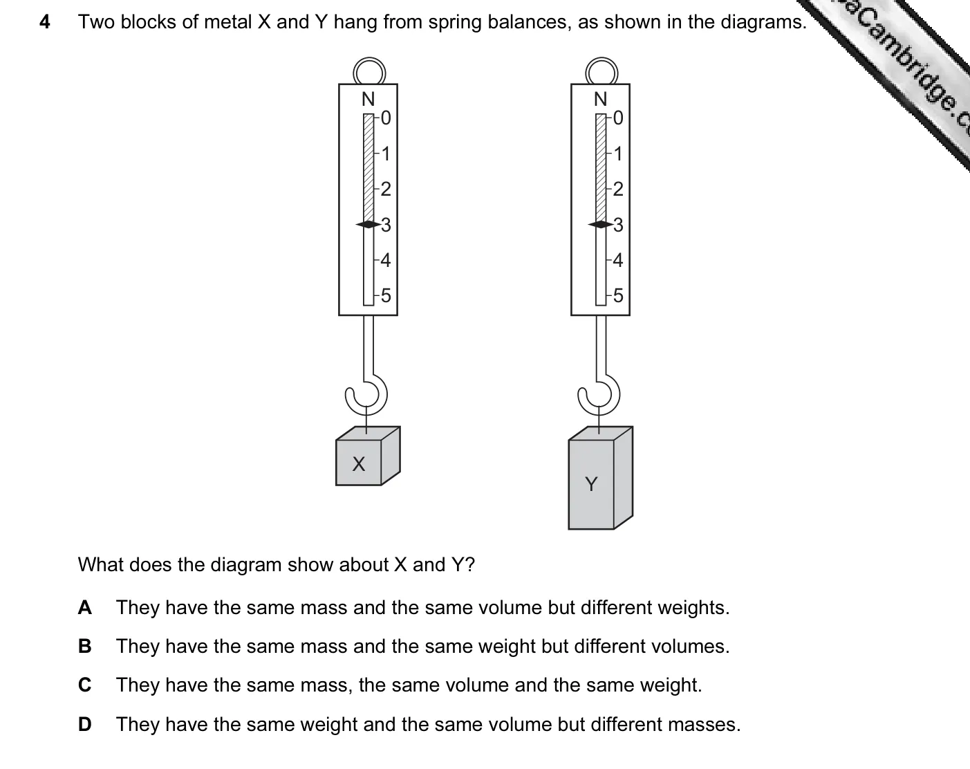 Question 4, June 2013, 0625 Paper 11