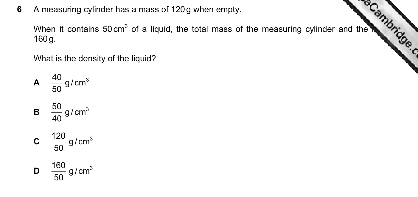 Question 6, June 2013, 0625 Paper 11