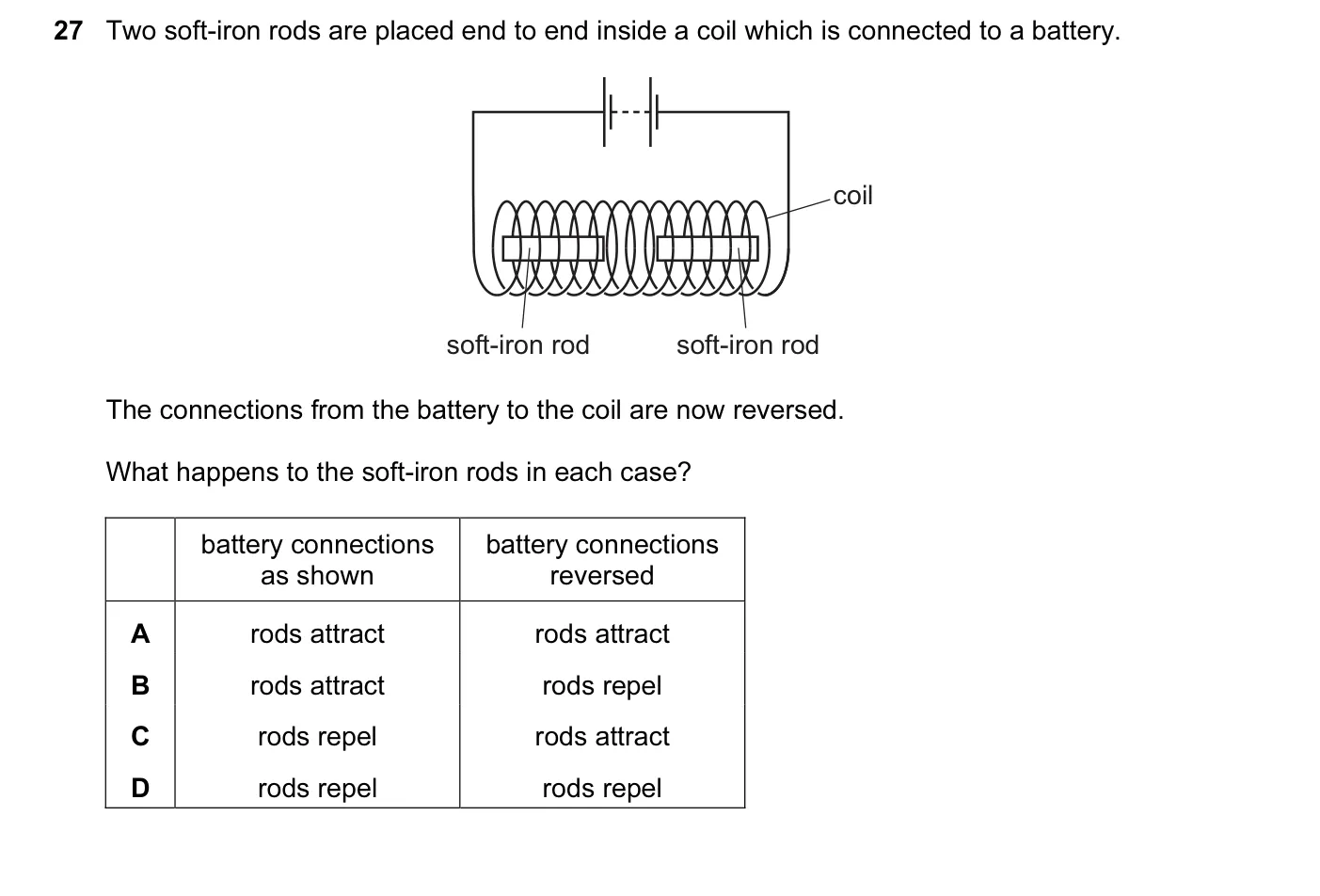 Question 27, June 2013, 0625 Paper 11
