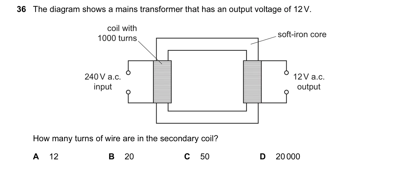 Question 36, June 2013, 0625 Paper 11