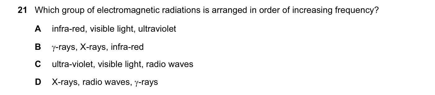 Question 21, June 2013, 0625 Paper 12