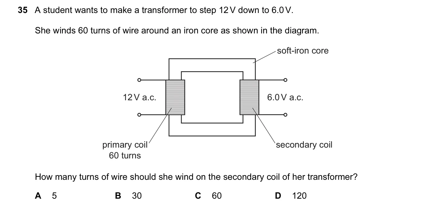 Question 35, June 2013, 0625 Paper 12