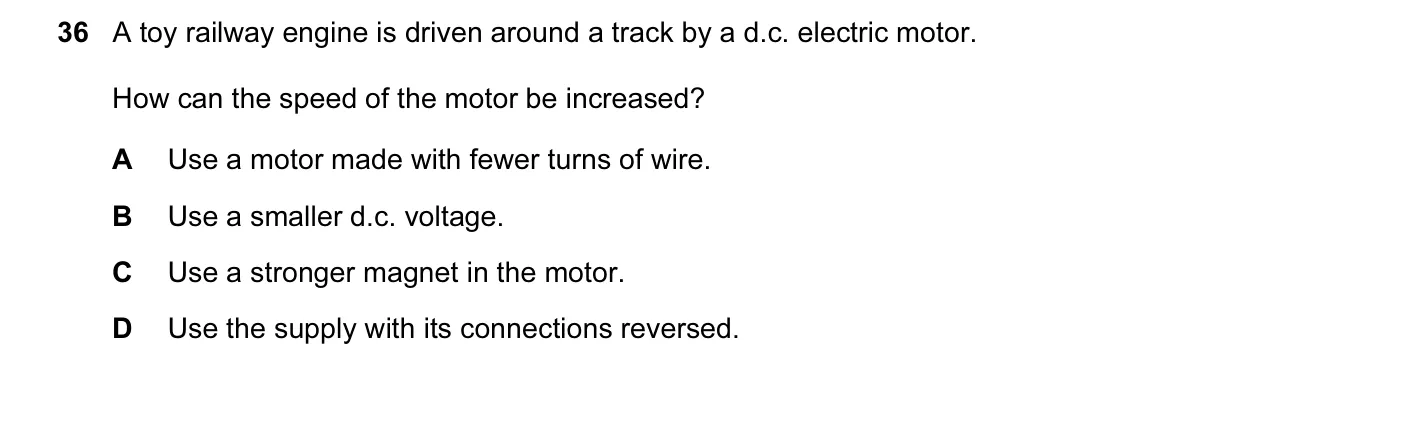 Question 36, June 2013, 0625 Paper 12