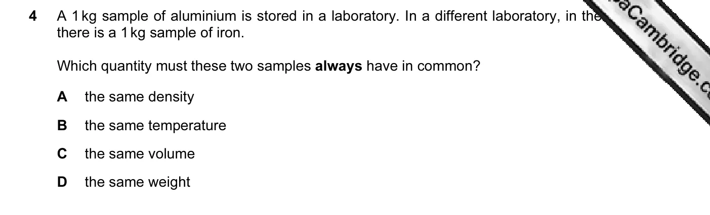 Question 4, June 2013, 0625 Paper 13