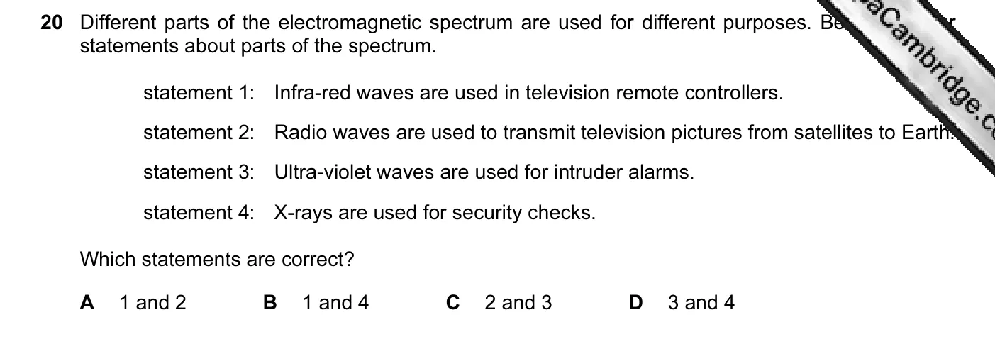 Question 20, June 2013, 0625 Paper 13