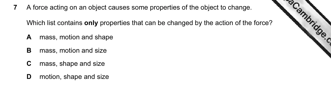 Question 7, November 2013, 0625 Paper 11