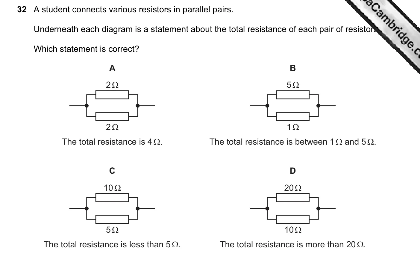 Question 32, November 2013, 0625 Paper 11