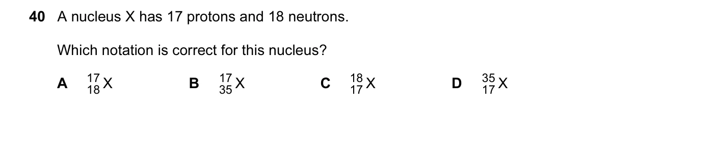 Question 40, November 2013, 0625 Paper 11