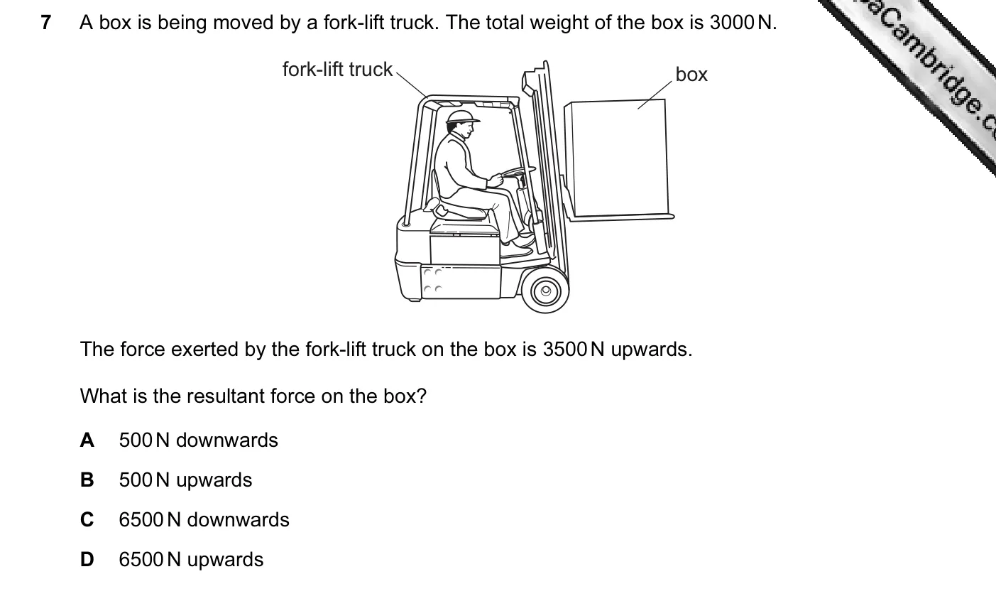Question 7, November 2013, 0625 Paper 12