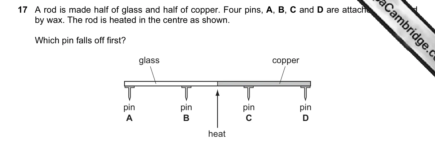 Question 17, November 2013, 0625 Paper 12