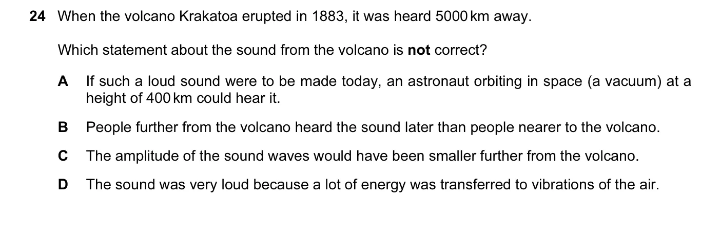 Question 24, November 2013, 0625 Paper 12